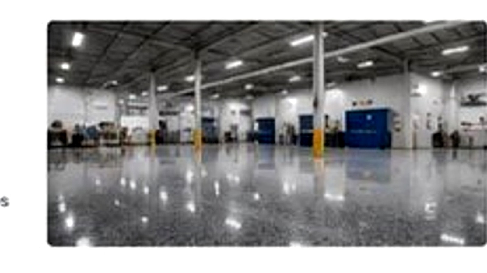 High gloss epoxy floor in a commercial work space