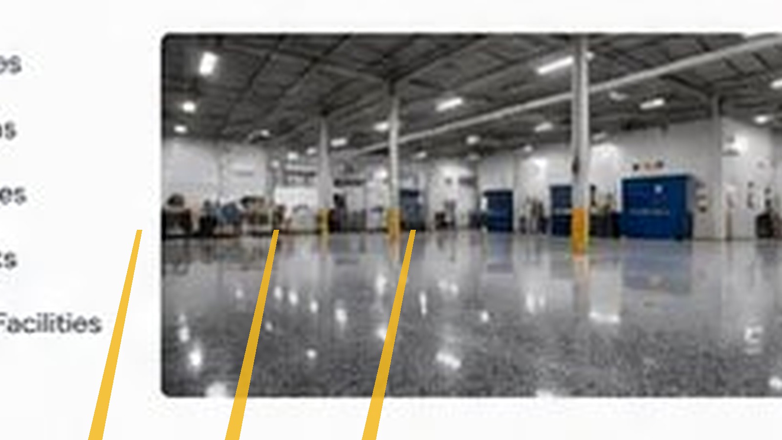 Commercial parking area epoxy flooring with traffic lines