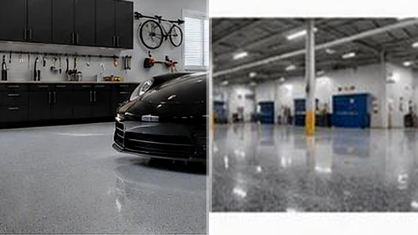 Residential and commercial epoxy flooring examples
