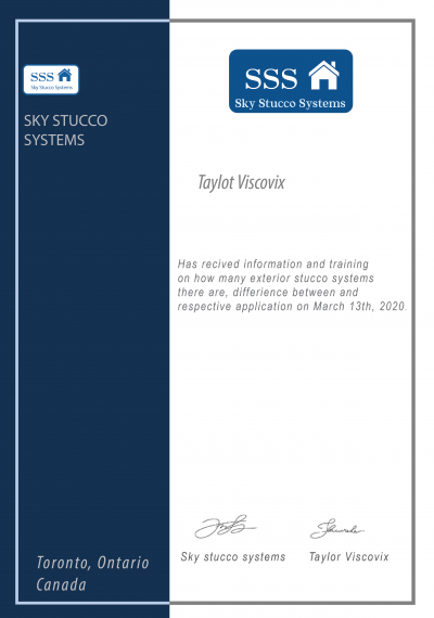 Sky stucco systems toronto stucco training and certificate Sky stucco systems toronto stucco training and certificate