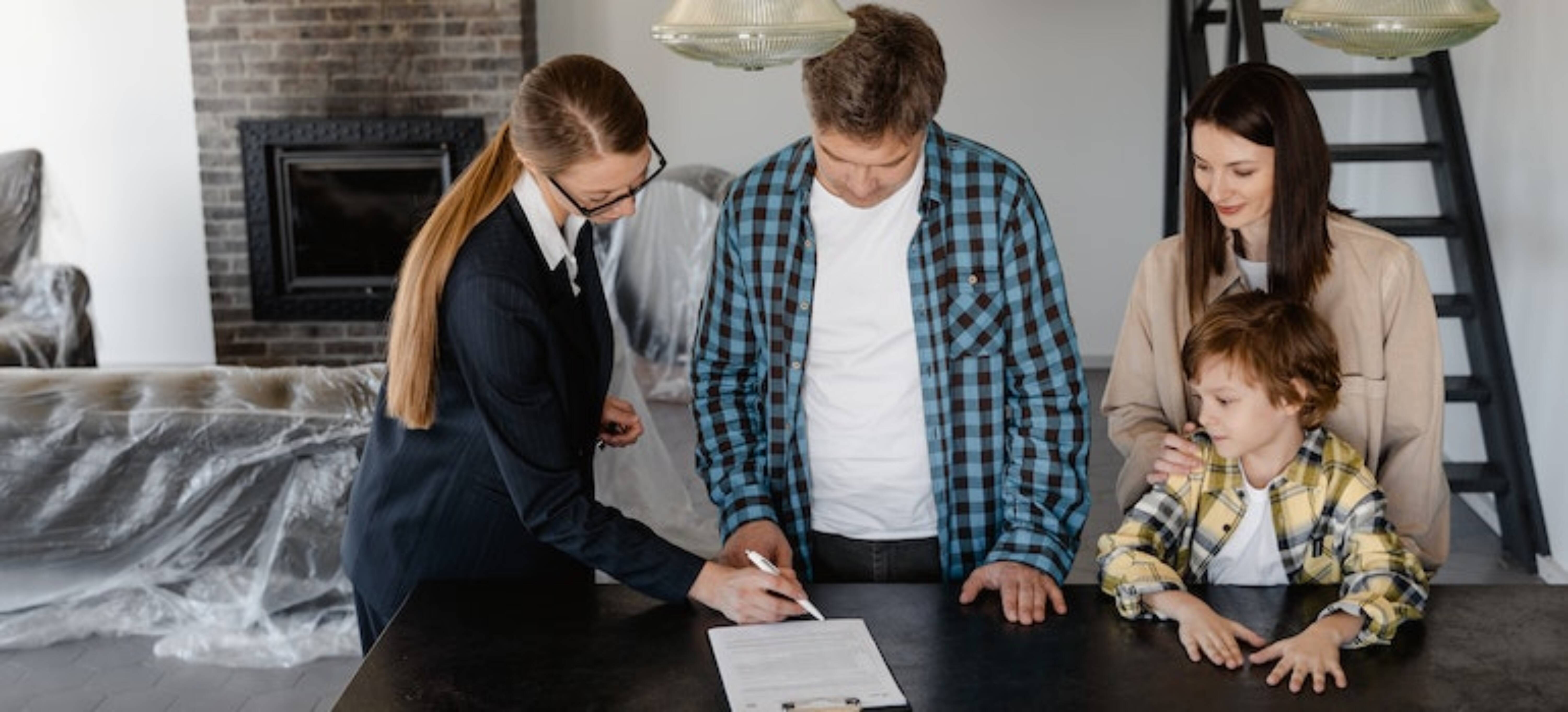 a family discussing selling a home in Ontario with an agent
