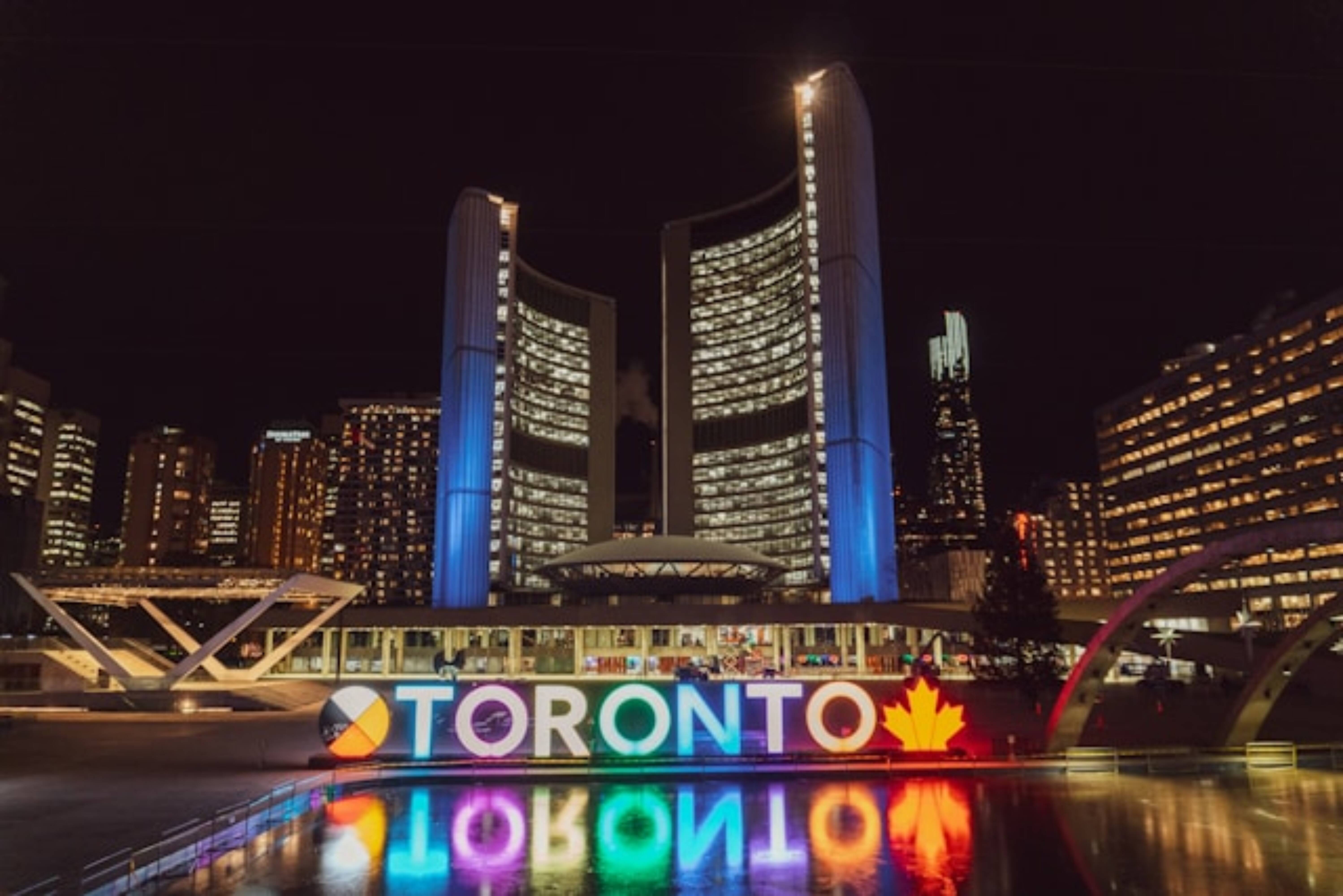 Toronto skyline during the night