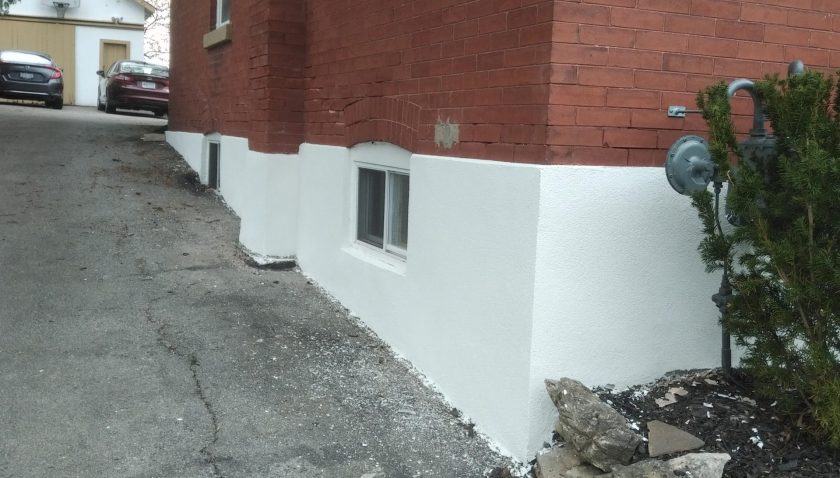 Foundation Parging And Restoration Before And After | Sky Stucco Systems