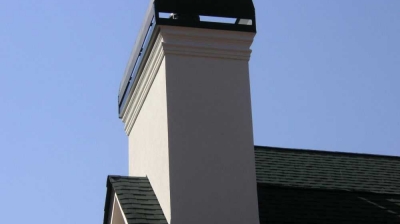 Chimney Restoration Stucco and architectural mouldings